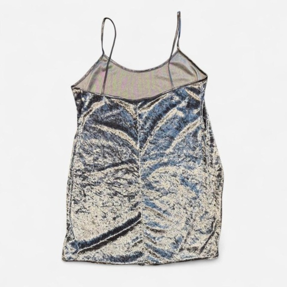 Secret Treasures Grey Crushed Velvet Slip Dress Size Small (Approx) - Picture 4 of 4